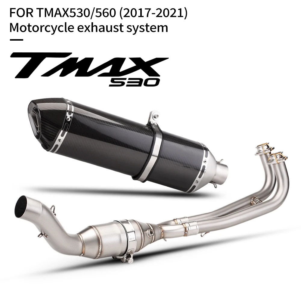 

Motorcycle Exhaust For Tmax530 Tmax560 2017-2021 Full Stainless Steel Exhaust System Front Link Pipe Modified Exhaust Muffler