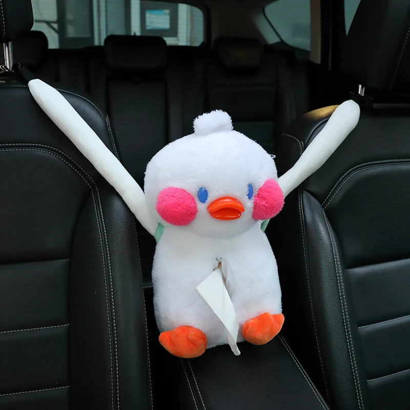 18x28cm Car Trash Can Stuffed Plush Toys Adorable Monkey Bee Duck Tissue Box Creative Gifts Car Seat Cushion Hanging Doll