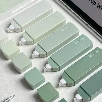 Bande de 6 ratios dégradés Macaron, 1 paquet, portable, muet, sans rail, forme carrée, facile à utiliser, pour l'école, le bureau, la maison