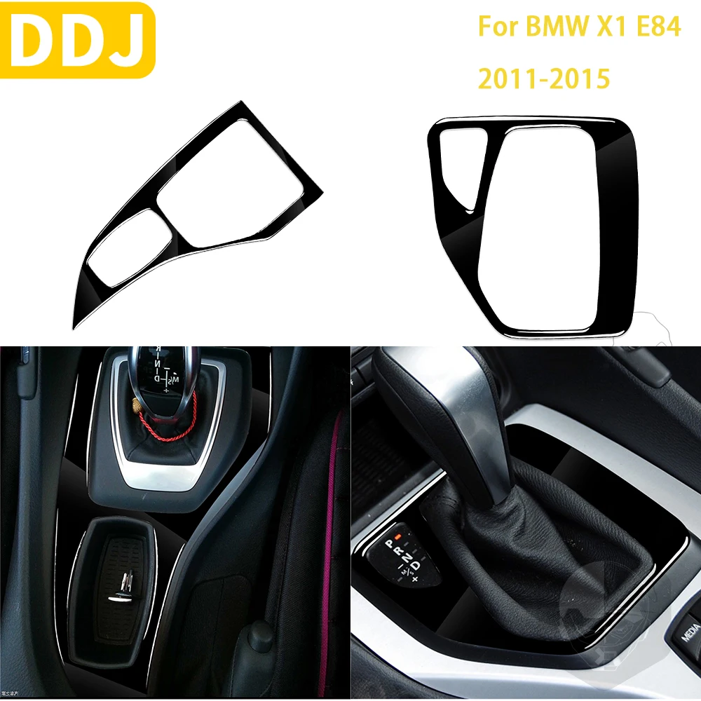 For BMW X1 E84 2011 2012 2013 2014 2015 Accessories Car Glossy Piano Black Interior Gear Panel Cover Trim Sticker Modification