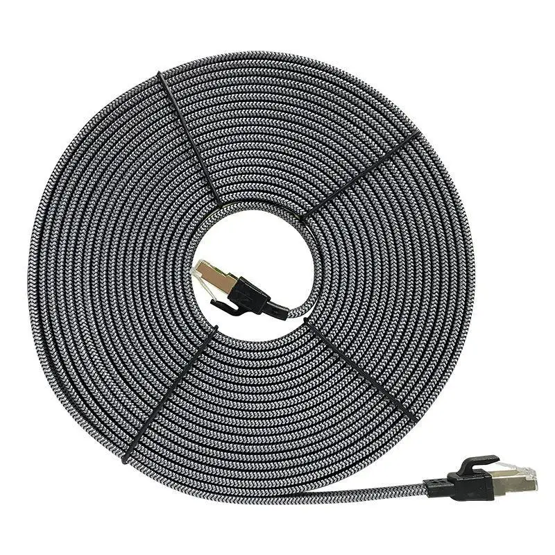 CAT8 Ethernet Cable 40Gbps High Speed Braided Jacket Gold Plated Connectors For Home Office Gaming Router Modem
