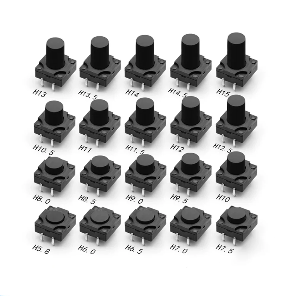 20PCS TS‑I027 IP67 Waterproof Tactile Switch 12×12mm 4‑Pin Vertical Through‑Hole Micro Push Button