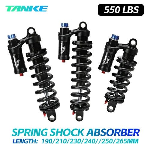 Amortiguador trasero TANKE para bicicleta de montaña, resorte de suspensión de 550 libras, amortiguador trasero suave de 190mm/210/230mm para Amortiguador de bicicleta AM/FR/DH/MTB