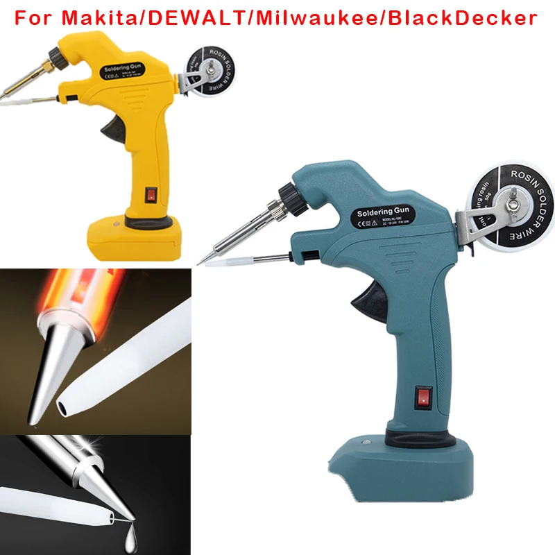 For Makita/DEWALT/Milwaukee/BlackDecker 18V Lithium Battery Portable Solder Gun Fast Welding Tools Cordless Soldering Iron Gun