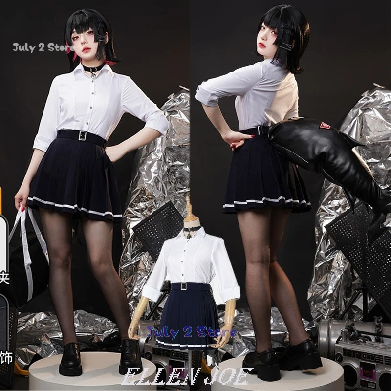 

Game Zenless Zone Zero Ellen Joe Cosplay Costume Wig Cute Shark Girls JK School Uniform Skirt Woman Kawaii Carnival Suit Doujin