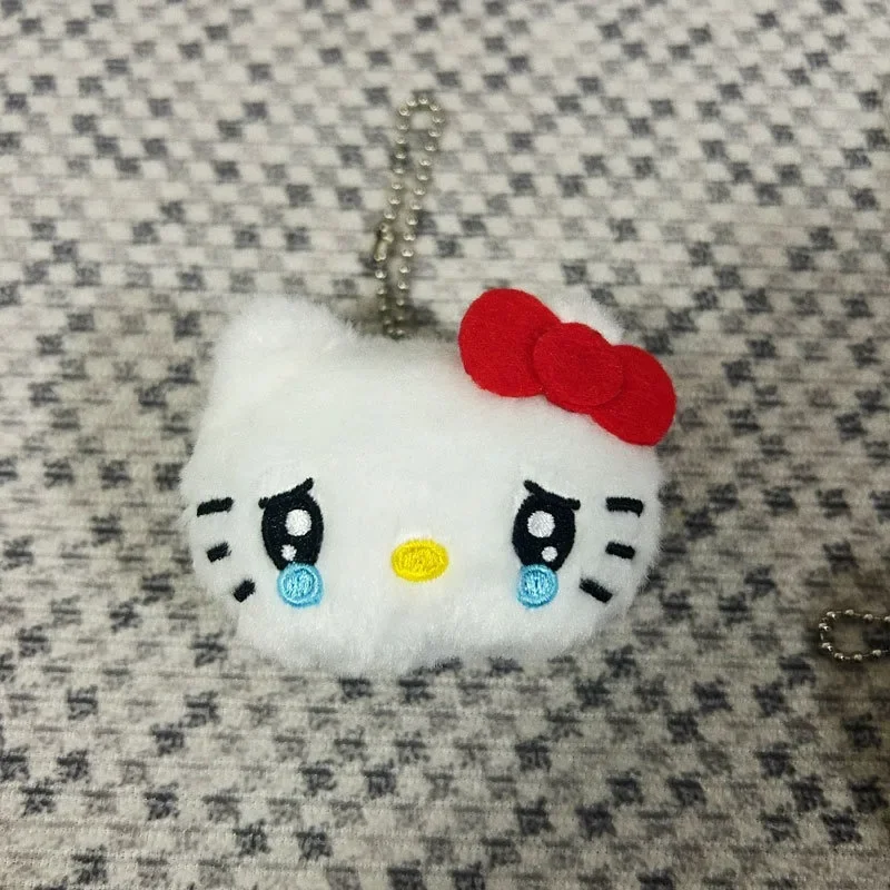 Hello Kitty Sanrio Plush Pendant Toys Bag Decorations KT Cat Doll 10cm Blue Color Creative Cute Decor Keychain Gift for Friends