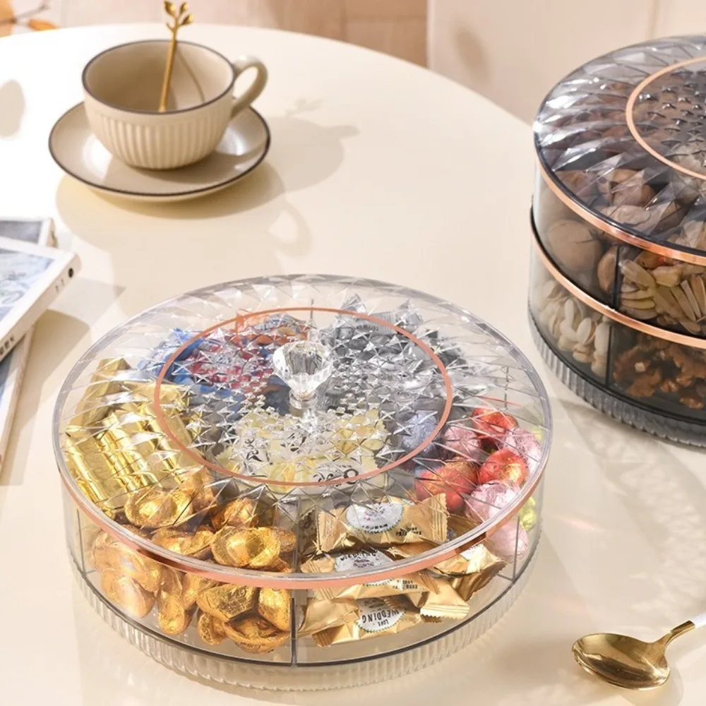 360 Degrees Rotatable Dried Fruit Storage Box Large Capacity Washable Food Storage Box Reusable Moistureproof Snack Display Box