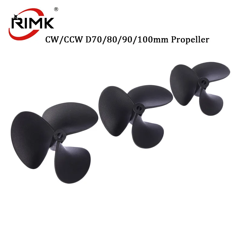 

1pc RC Boat Propeller 3 Blades CW/ CCW D70/80/90/100mm 5mm Prop High Strength Screw Boat Propeller For Bait Boat 5mm Shaft