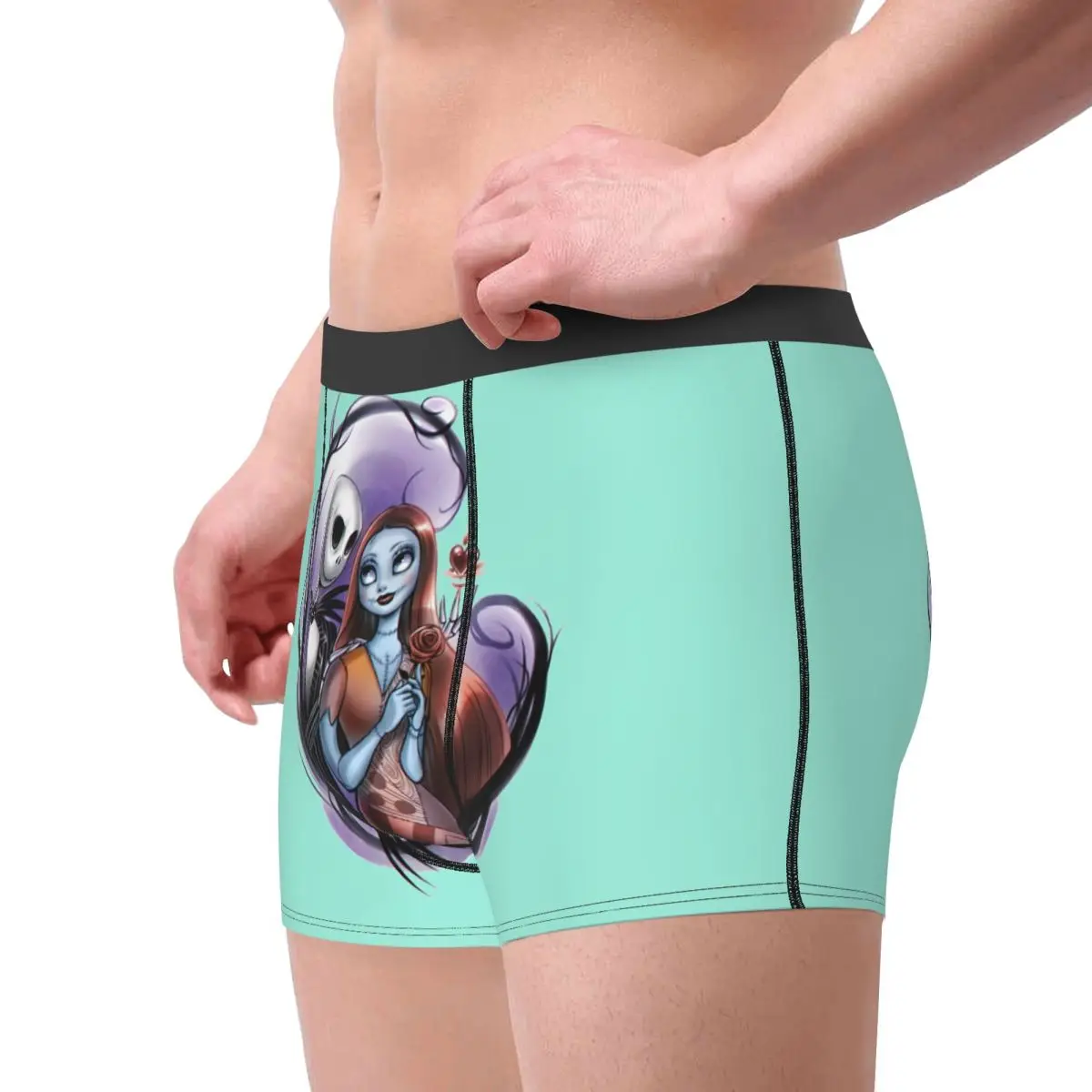 مخصص هالوين الجمجمة جاك سالي الملابس الداخلية الرجال مثير طباعة مخصصة تيم بيرتون عيد الميلاد فيلم الرعب سراويل بوكسر سراويل #3