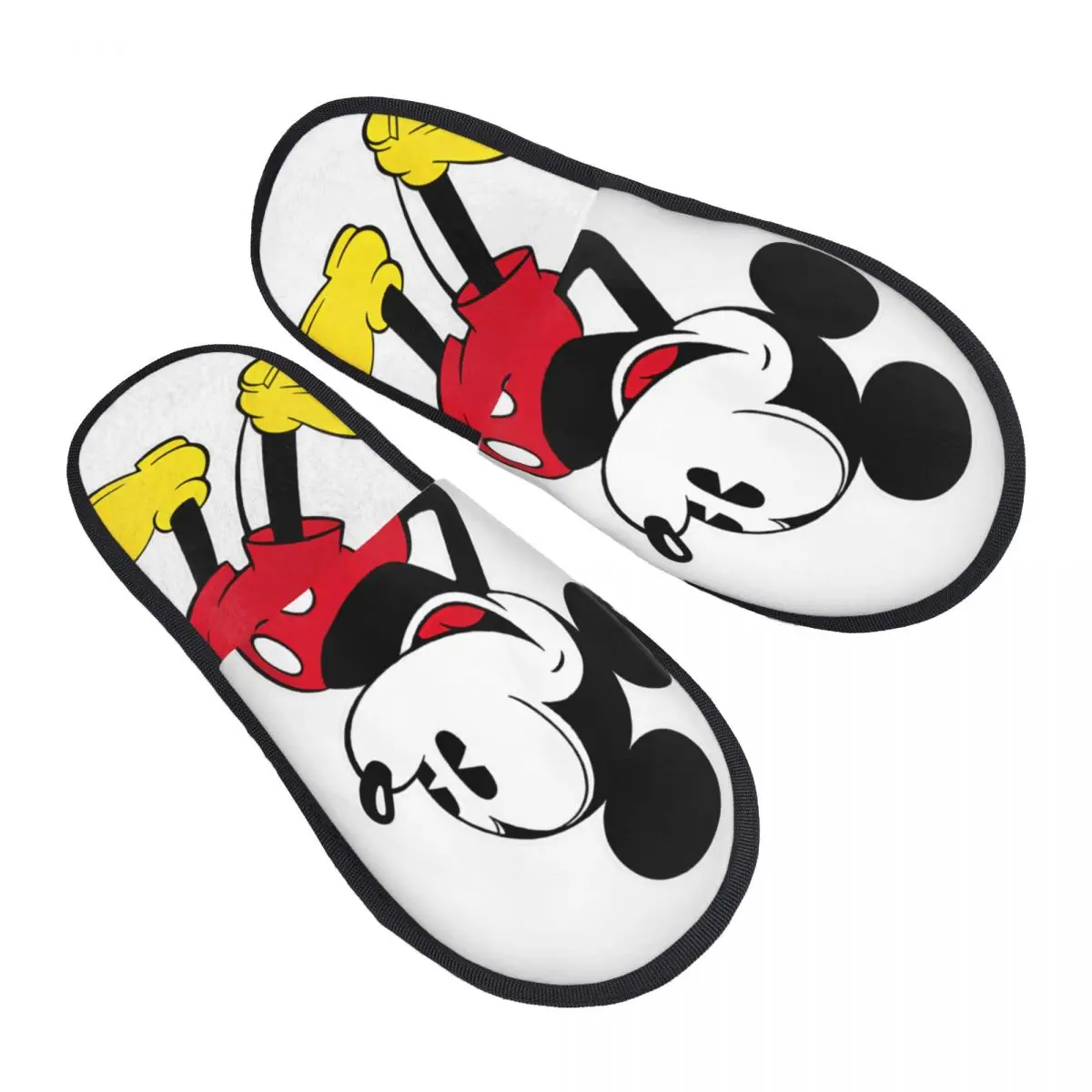 

Плюшевые тапочки с Микки Маусом, уютные домашние меховые шлепанцы для спальни, нескользящие тапочки