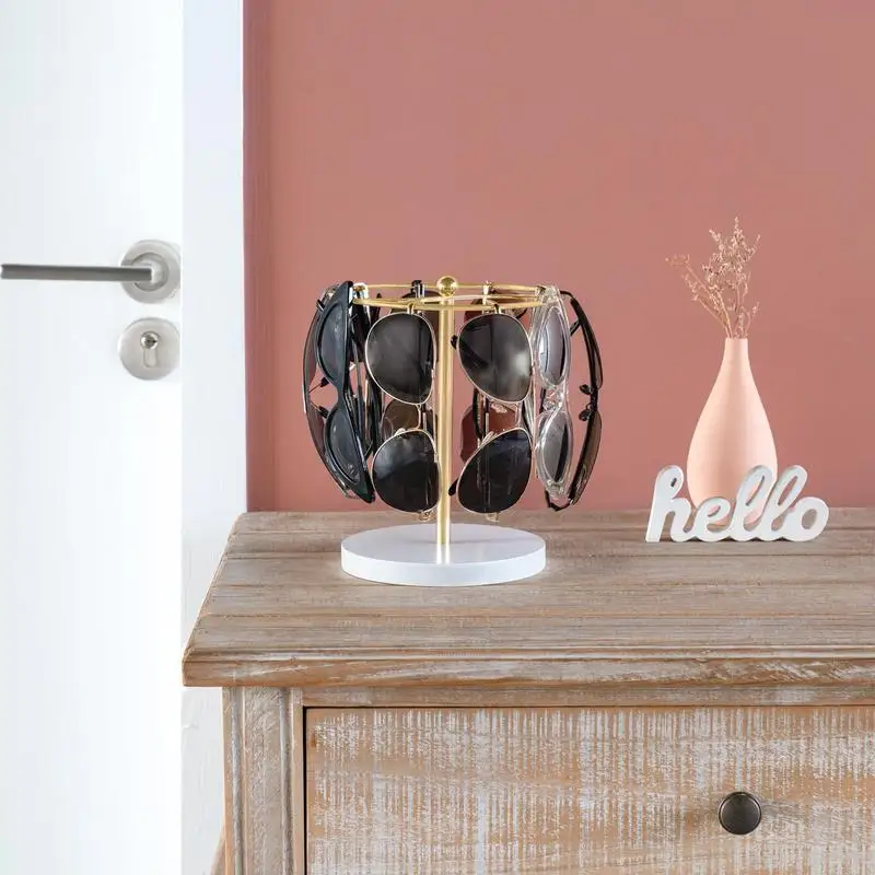 Sunglasses Display Stylish Sunglasses Display Rack Dresser Tabletop Organizer Metal Storage Display Rack for Desk, Dresser