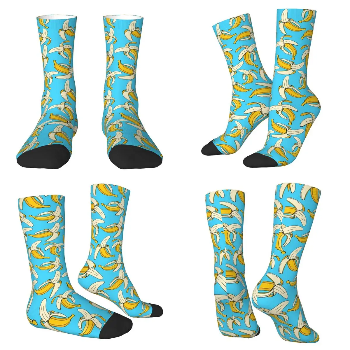 

Носки с мультяшным принтом банана, носки в стиле Харадзюку, впитывающие пот, всесезонные длинные носки для мужчин и женщин, подарки на день Святого Валентина