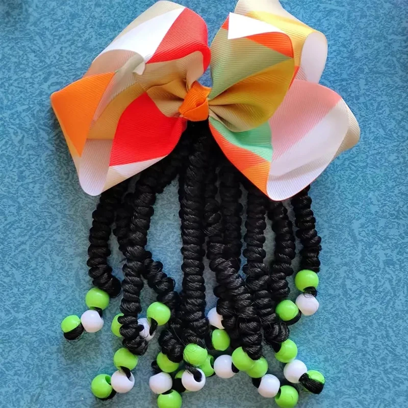 Ponytails Braids For Kids kids Ponytail Hair Kids Braided Ponytail With Beads and 6Inch Bow