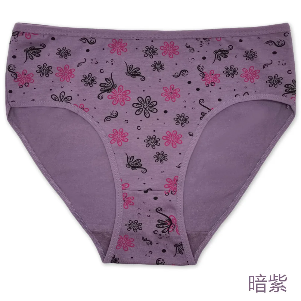 New Style 4pcs/lot Big Yards 2XL/3XL/4XL Women\'s Underwear Plus Size Mommy Iris flower Cotton Panties Large Briefs 89668