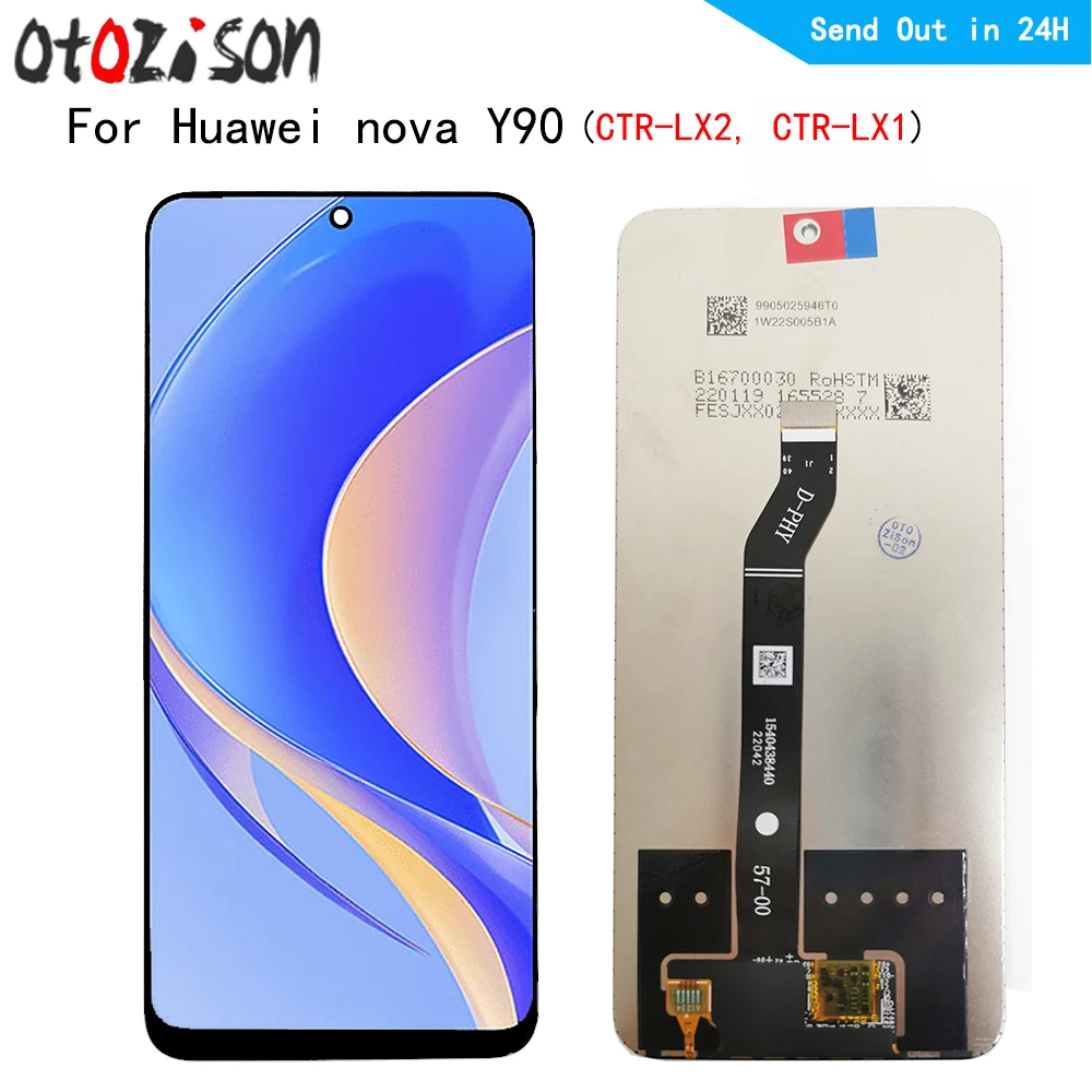 

6,7-дюймовый IPS-дисплей для Huawei nova Y90 CTR-LX2, CTR-LX1 ЖК-дисплей с рамкой, замена сенсорного дигитайзера в сборе