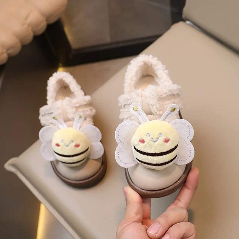 Children's Fashion Casual Shoes Versatile T-Strap Cute Cartoon Little Bee Spring and Autumn 2023 Baby Boys and Girls Kids Shoes