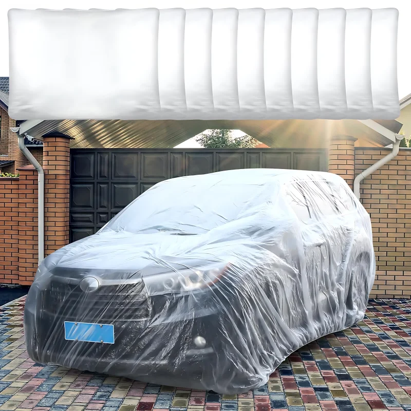 

1-10PCS Disposable Car Cover Transparent Car Cover Car Coat and Car Cover PE Film Rain Cover Disposable Car Cover Car Dust Cover