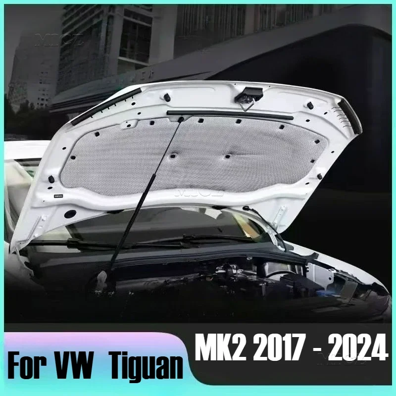 

Теплозвукоизоляция, хлопковый передний капот, коврик для брандмауера двигателя, коврик для шумоподавителя для VW Volkswagen Tiguan MK2 2017-2024