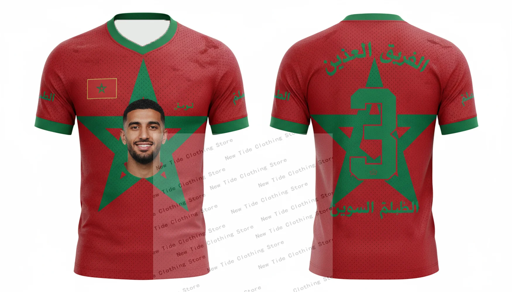 المغرب 2026 كأس العالم لكرة القدم جيرسي للرجال - نسخة المعجبين "سنكون أبطالًا" - نسخة طبق الأصل من الطراز الأصلي 3