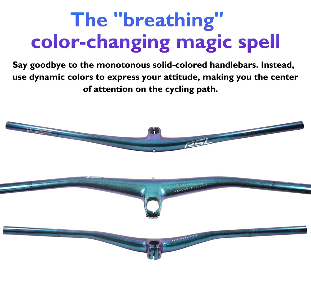 

RSL MTB Integrated Handlebar Carbon Fiber 800mm 28.6mm Lightweight Bike Handlebar with Computer Mount for XC Downhill Cycling