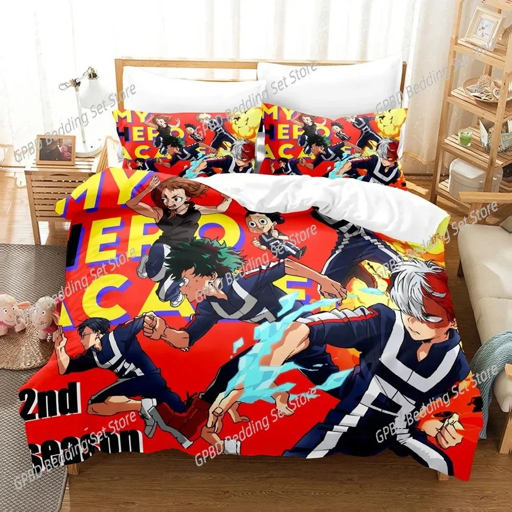 My Hero Academia Japan Anime 3D Bedding Set Duvet Cover Pillowcases Single Twin Full Queen King Size Home Decor Quilt Boys Gift