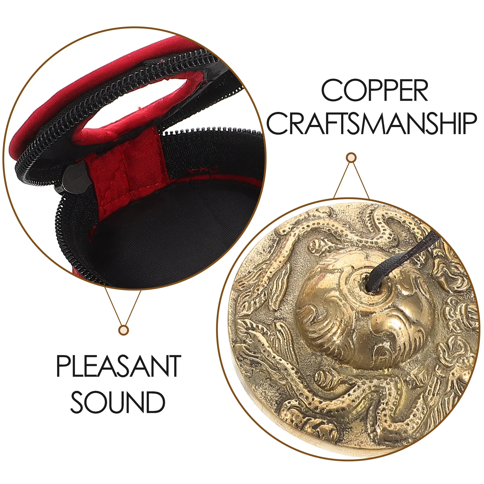 مجموعة أدوات قرع تقليدية على شكل جرس التنين من النحاس النيبالي لتصميم يدويا للتأمل واليوجا