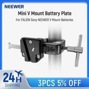 Pelat Baterai Dudukan NEEWER Mini V dengan Penjepit Kepiting Super Lebar & Kunci QR untuk Dudukan Lampu Tripod Kolom Gimbal Dudukan C dan 15mm 10 penjualan terbaik penjepit batang 15mm - №