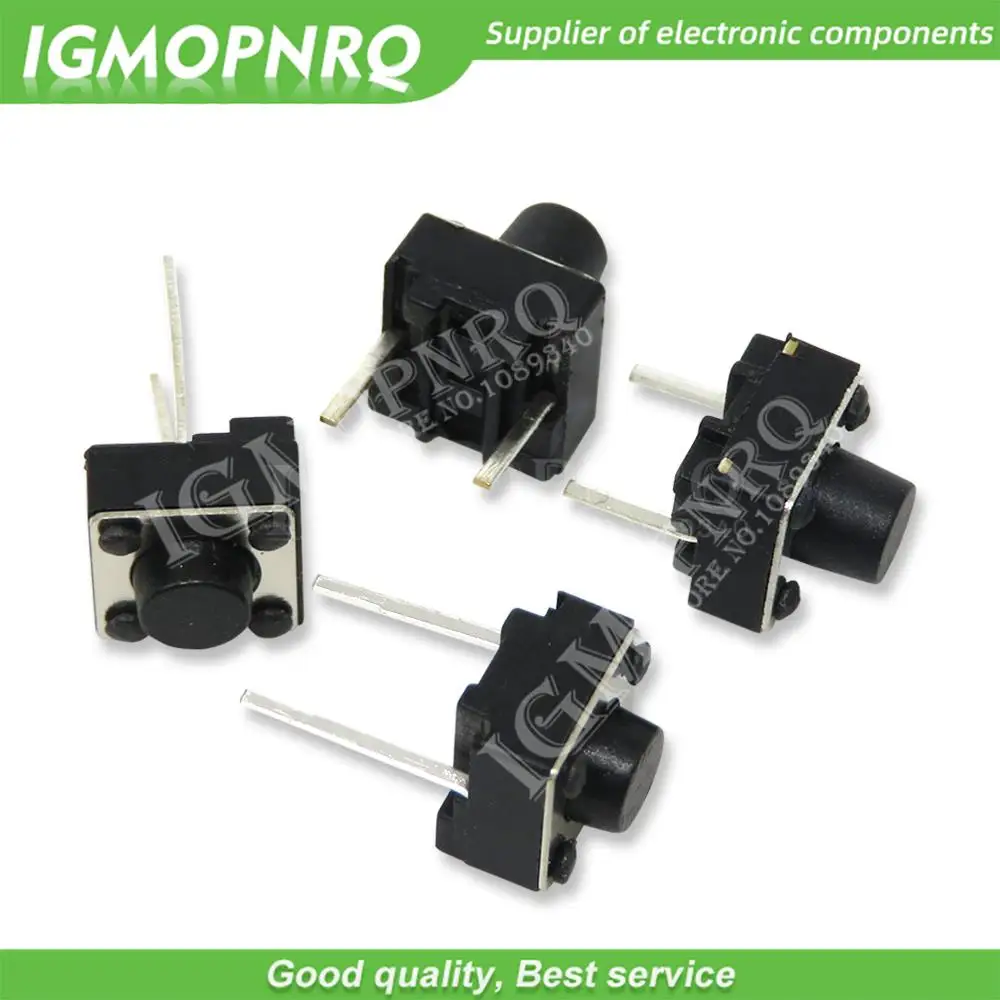 100PCS Tactile Push Button Switch 6X6X 4.3/5/6/7MM 2PIN Micro Switch 6*6* 4.3mm 5mm 6mm 7mm Power switch button