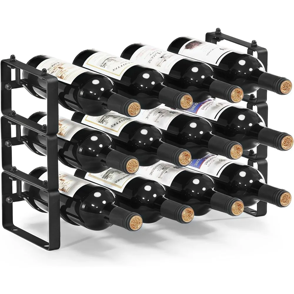 

Compact 12-Bottle Wine Rack for Countertop and Cabinet Storage, Ideal Tabletop Holder for Pantry and Bar Areas