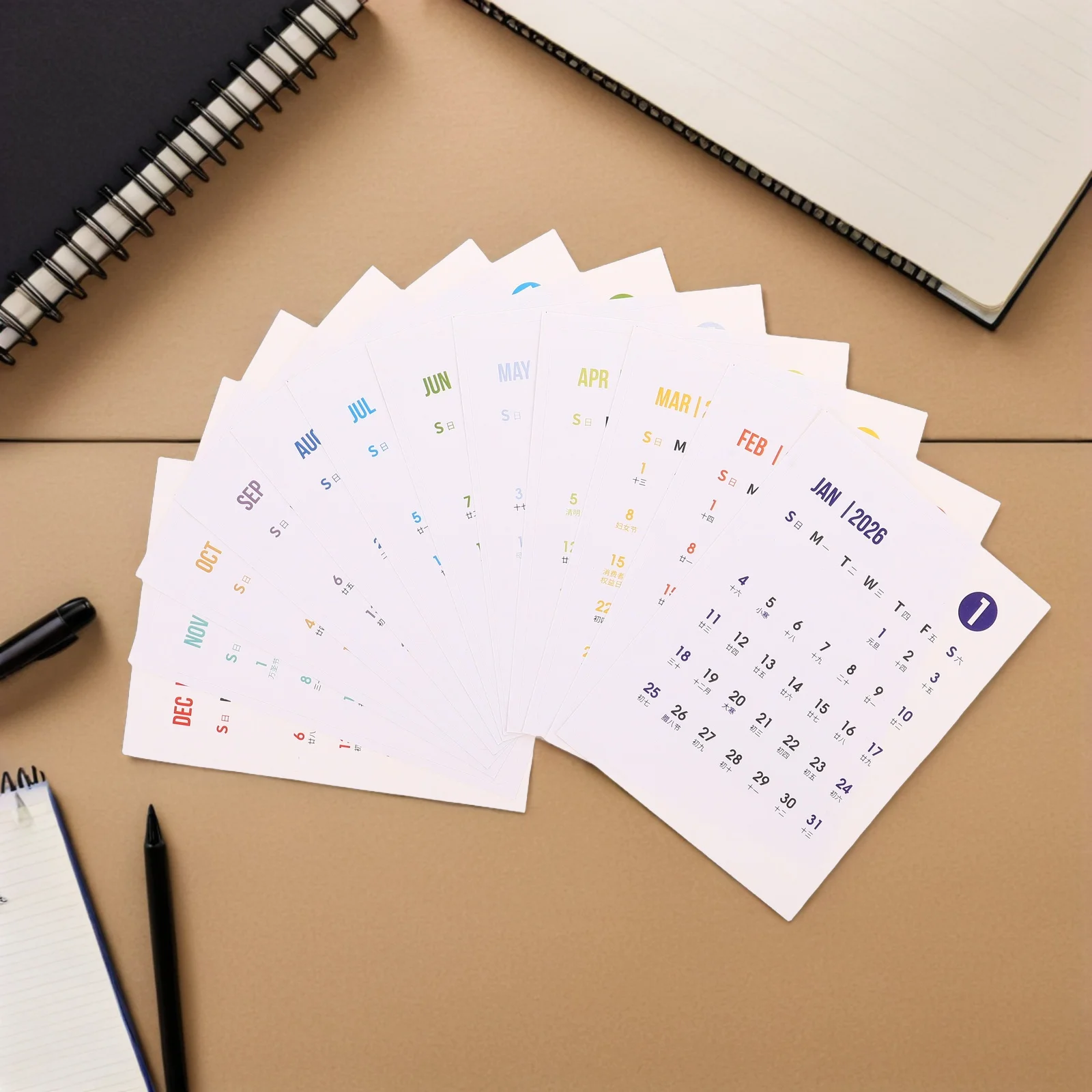 

1 комплект, набор наклеек-планировщика 2026, комплексное покрытие года, стильный дизайн, персонализированное планирование, настольный календарь 2026