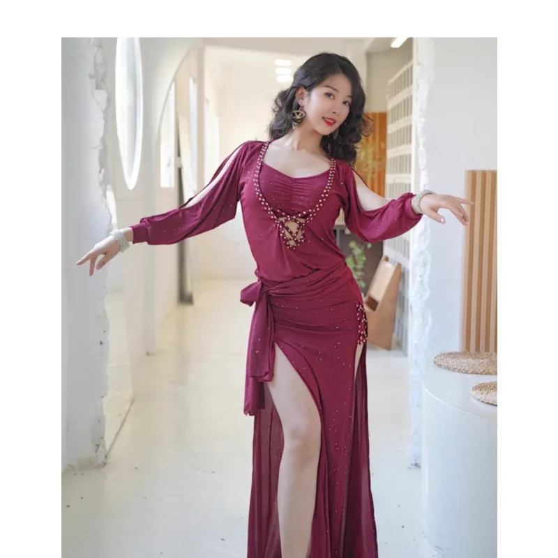 

Customized Belly Dance Costumes Robe Folk Shaabi Performance Wear Practice Clothing Eastern Dance Dress Baladi
