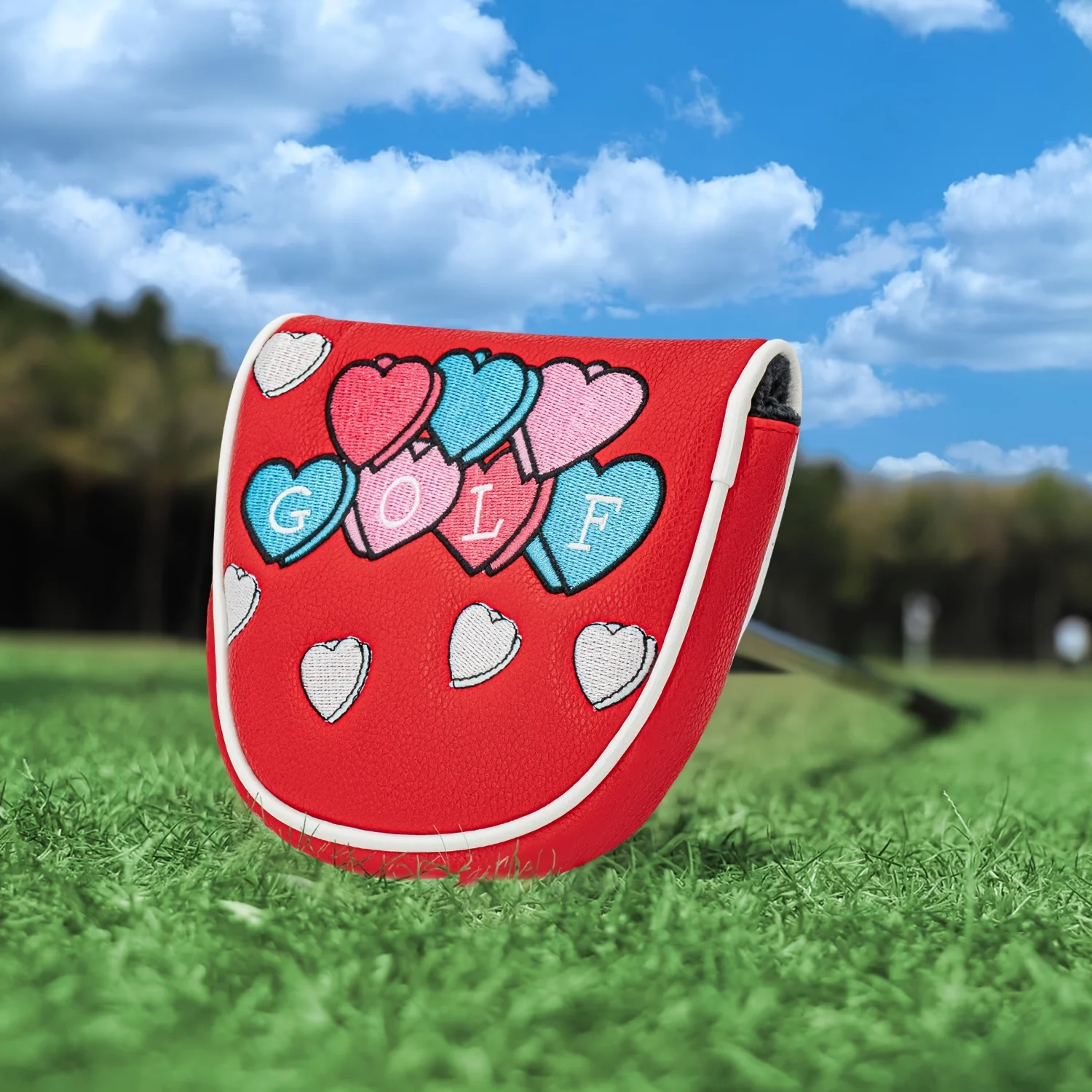 1pc Golf Mallet Putter Cover with PU Shell & Soft Fluffy Lining, Suitable for Most Brands, Fit for Golf Headcovers