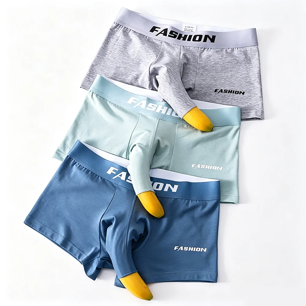 Men's Cotton Open Elephant Nose Pouch Trunks, Breathable Sexy Boxer Briefs, Comfortable Underwear for Men