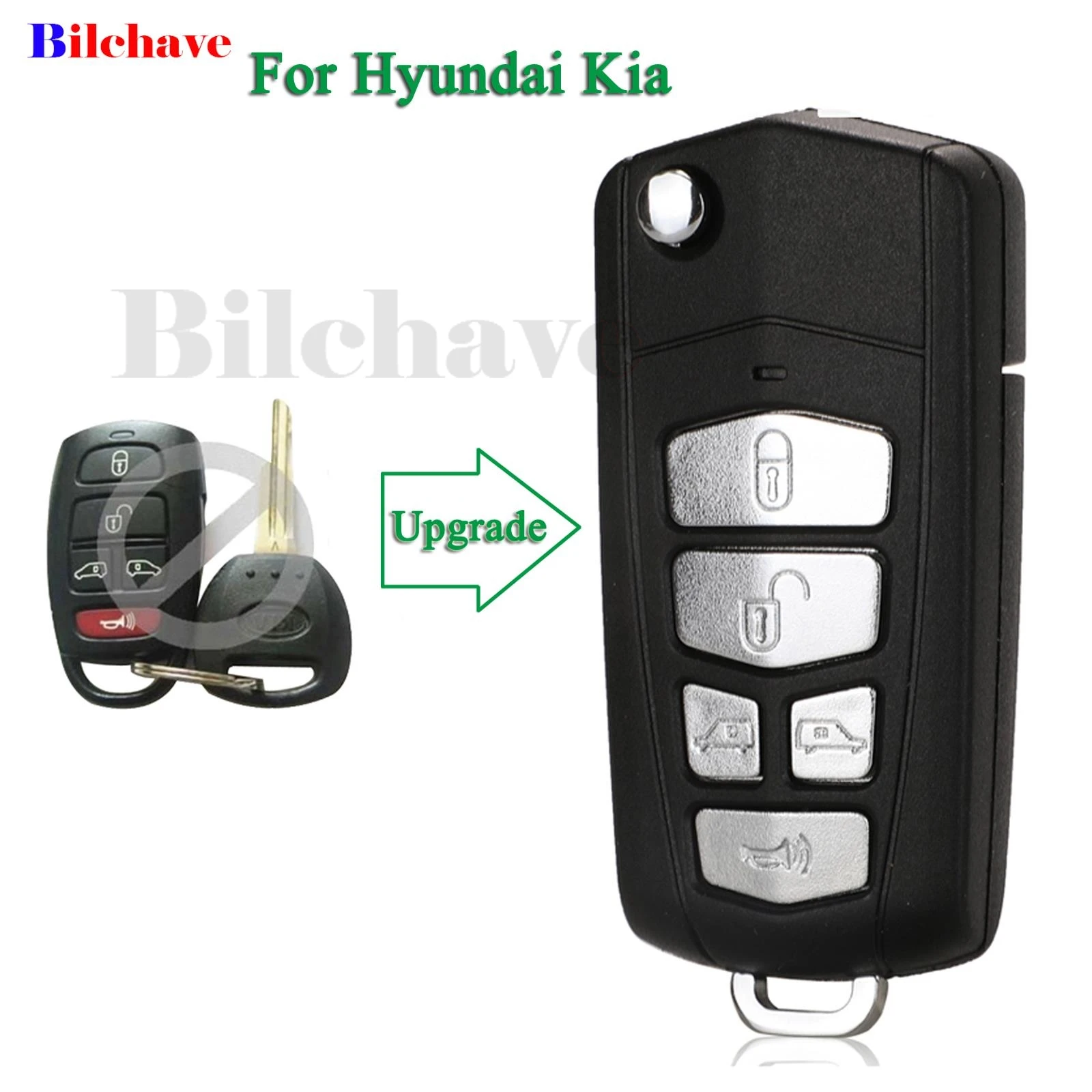 Jingyuqin modificato per Hyundai Fit KIA Sedona Flip pieghevole Remote Car Key Shell Case Fob 5 pulsanti sostituzione lama non tagliata