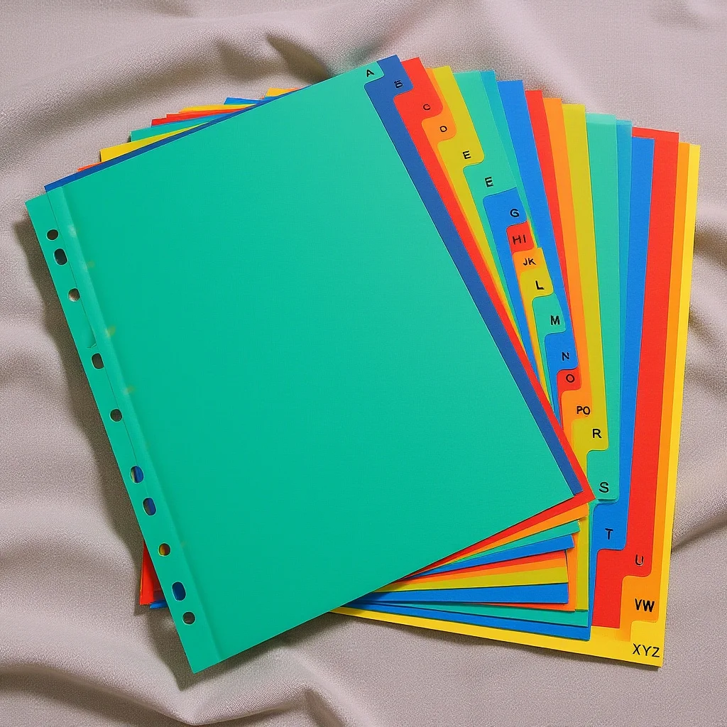 

21Pcs Notebook Binder Dividers Colorful Plastic Writable Tabs for Office Notepad Loose-Leaf Organizer Document