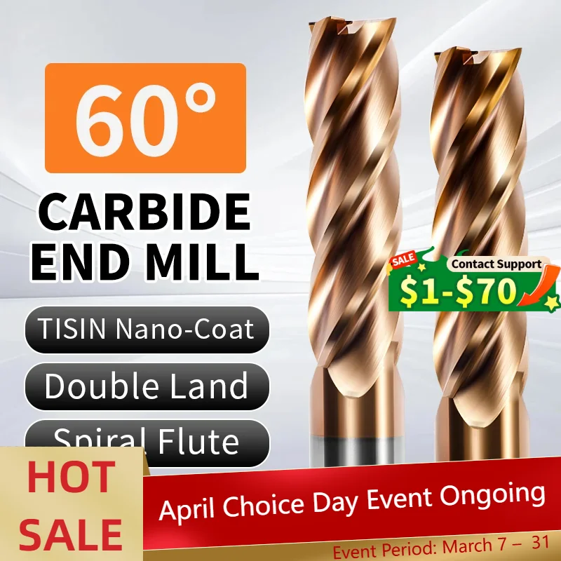 End Mill HRC60 4 Fl…