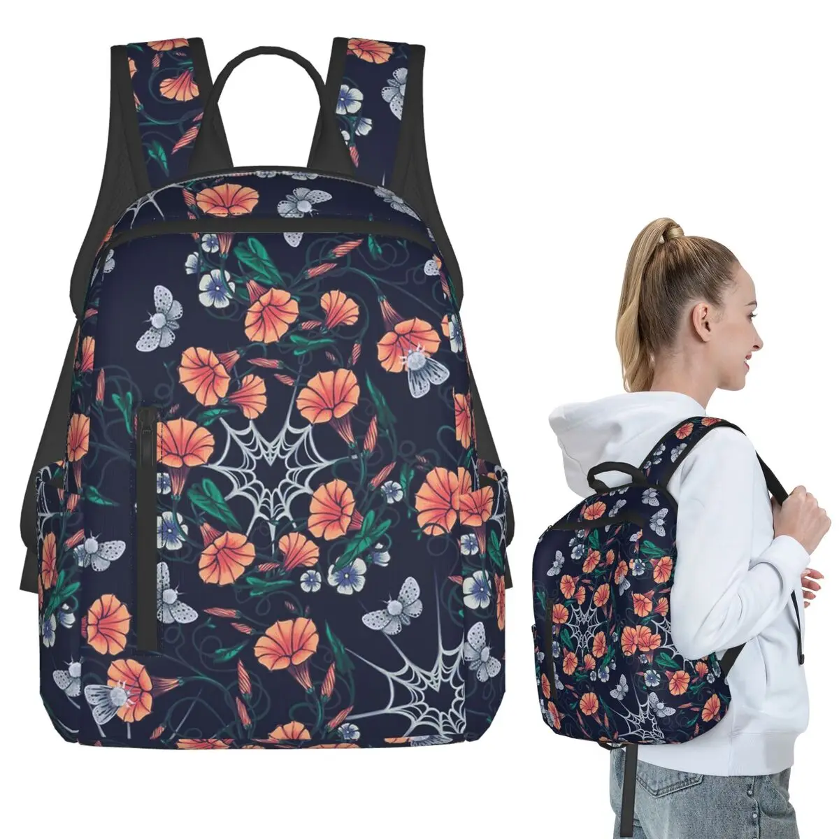 Gothic Spider Web Butterfly Backpack Student BookBag Kids School Bag Laptop Shoulder Bags Men Women
