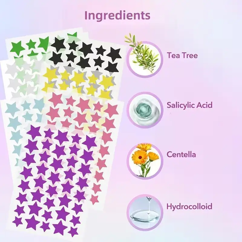 280/840pcs  Patches Gentle And Non-Irritating Effectively Covering  And Blemishes Star Multi-Color Concealer