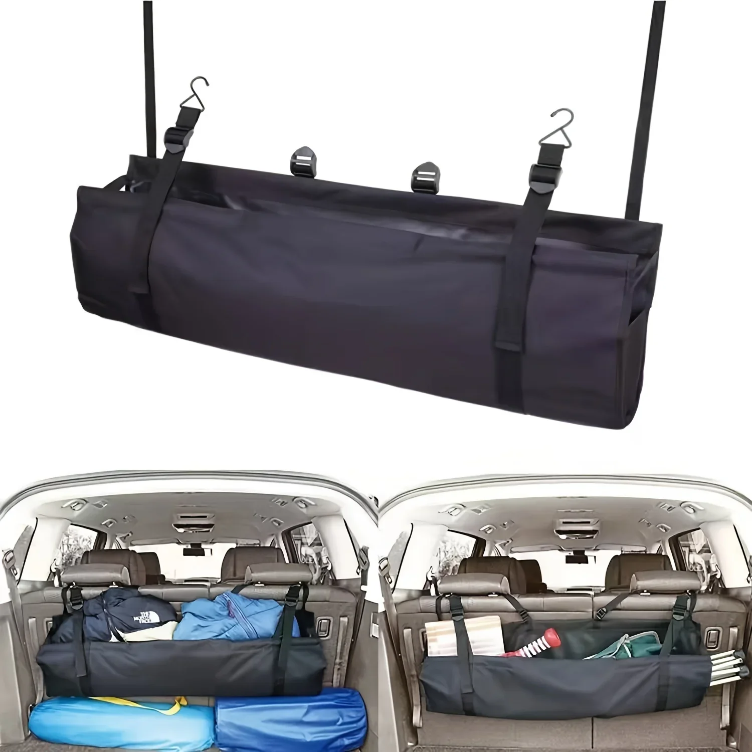 

Adjustable Car Trunk Organizer Backseat Storage Bag Net High Capacity Multi-use Oxford Automobile Seat Back Organizers Universal