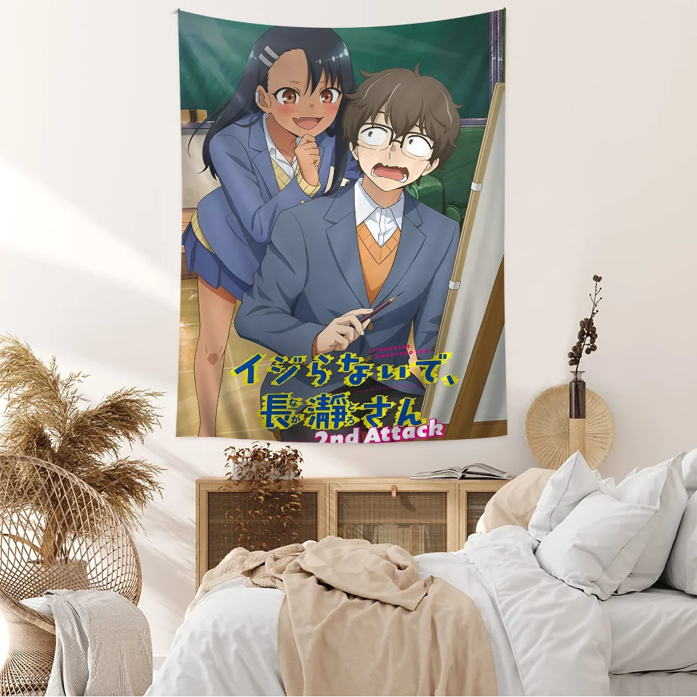 Anime Nagatoro San Tapestry Art Printing Japanese Wall Tapestry Anime Wall Hanging Home Decor