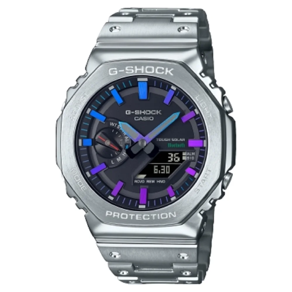 Casio GM-2100 men's watch full metal Hachioji small square colorful gradient watch men's G-SHOCK sports fashion luxury