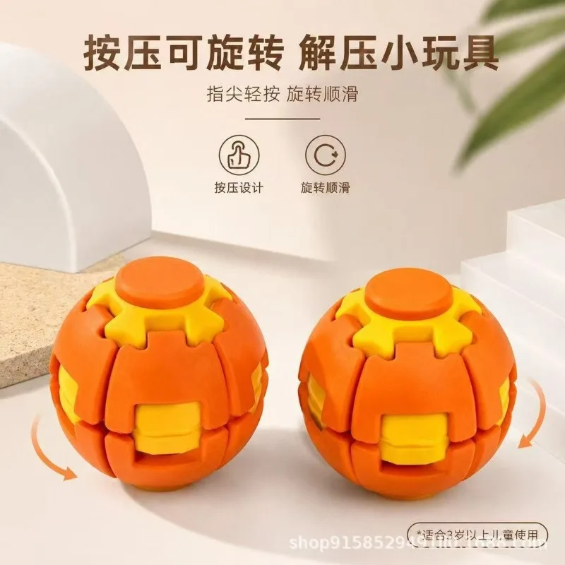 3D Printing Rotating Ball Gyro Decompression Toy Stress Relief Fun Boredom Buster Interactive Artifacts Game