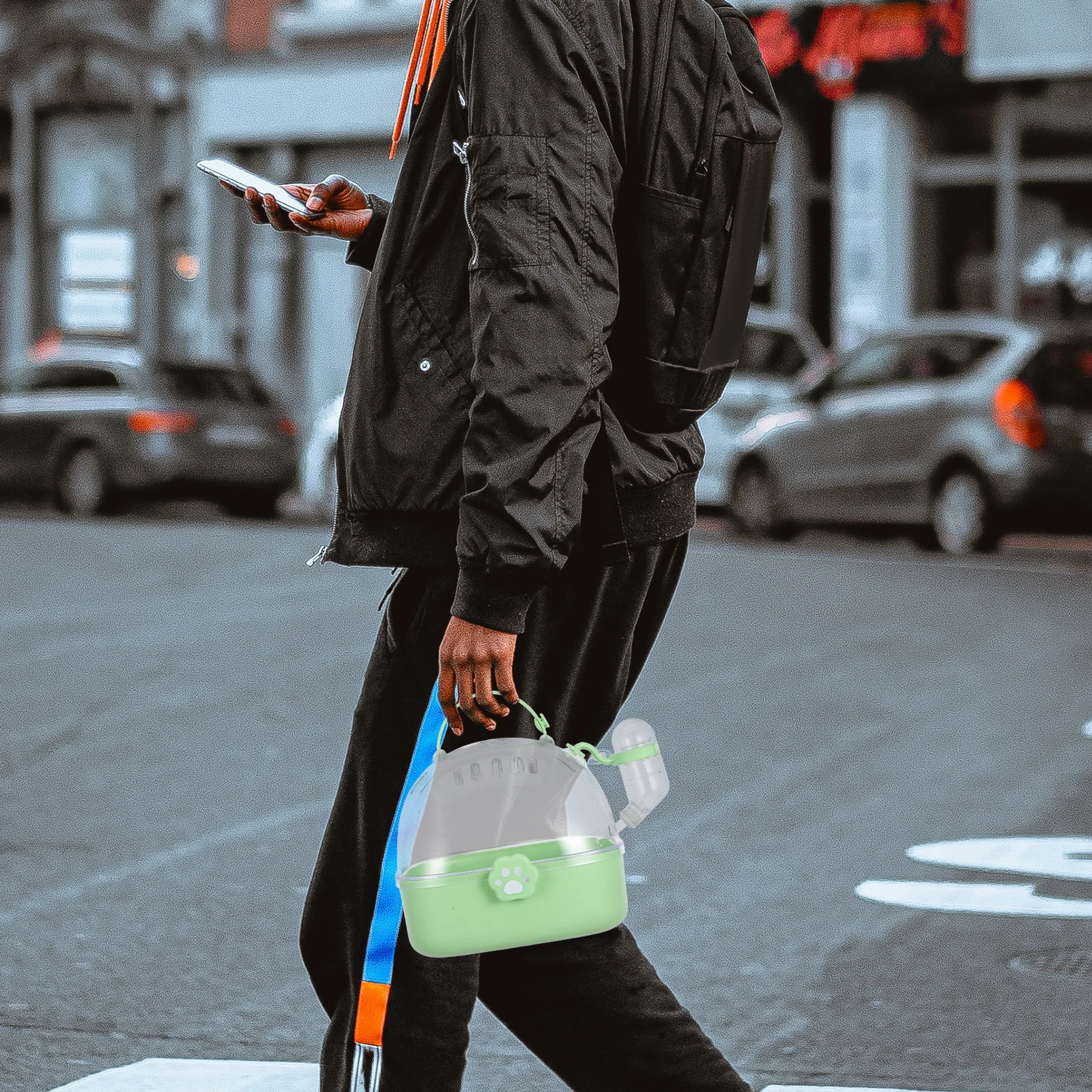 

Portable Pet Cage Hamster Travel Carrier for Small Animals Rabbits Birds Mice Durable ABS Lightweight Compact Ventilation Holes