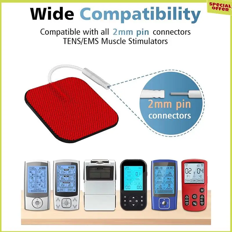 

A34R, 40 шт., сменные подушечки для блока TENS, многоразовые безлатексные подушечки для электродов, совместимые с машиной TENS