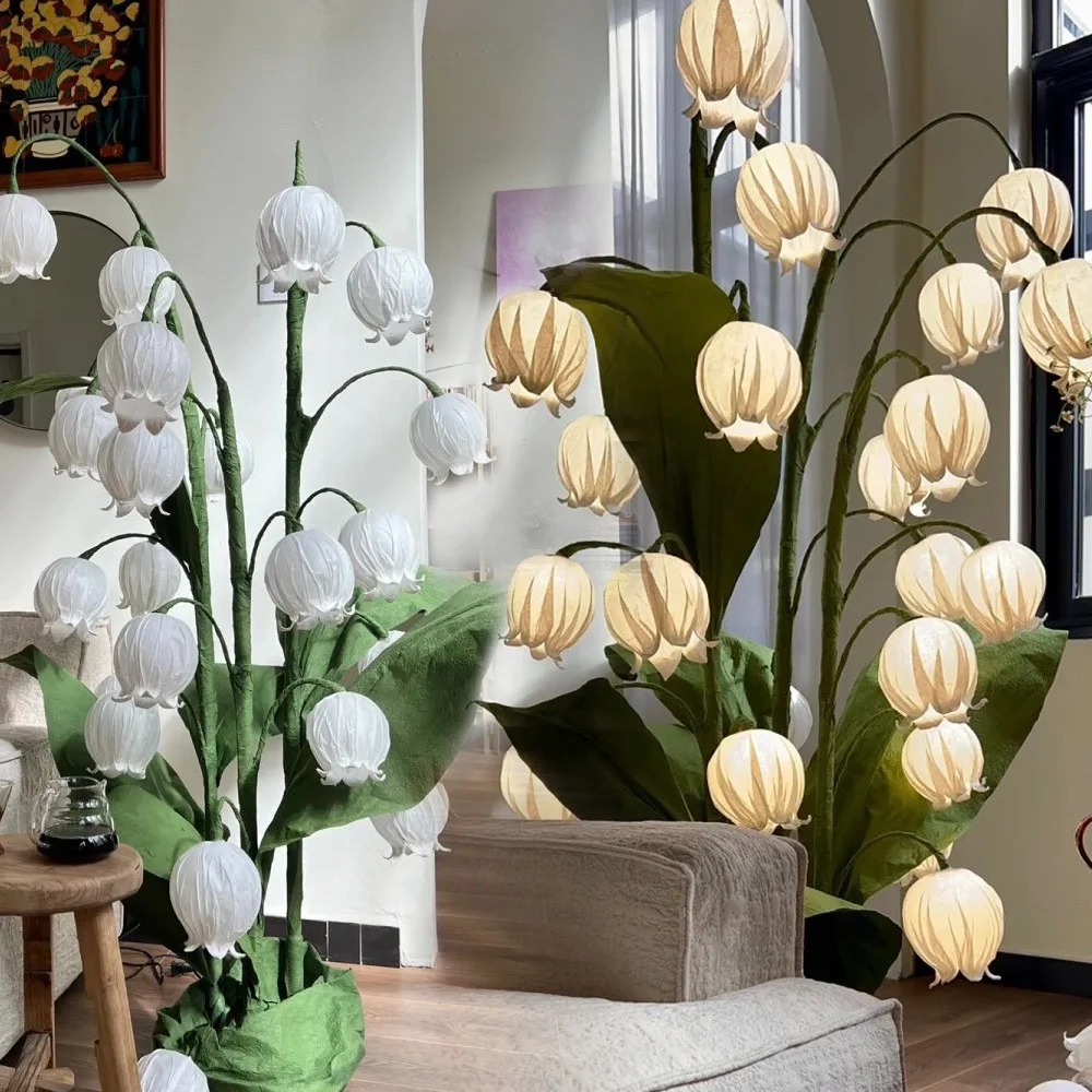 

Customization Nordic French Style DIY Lily of the Valley Flower Floor Lamp for Living Room Wedding Church Ambient Standing Light