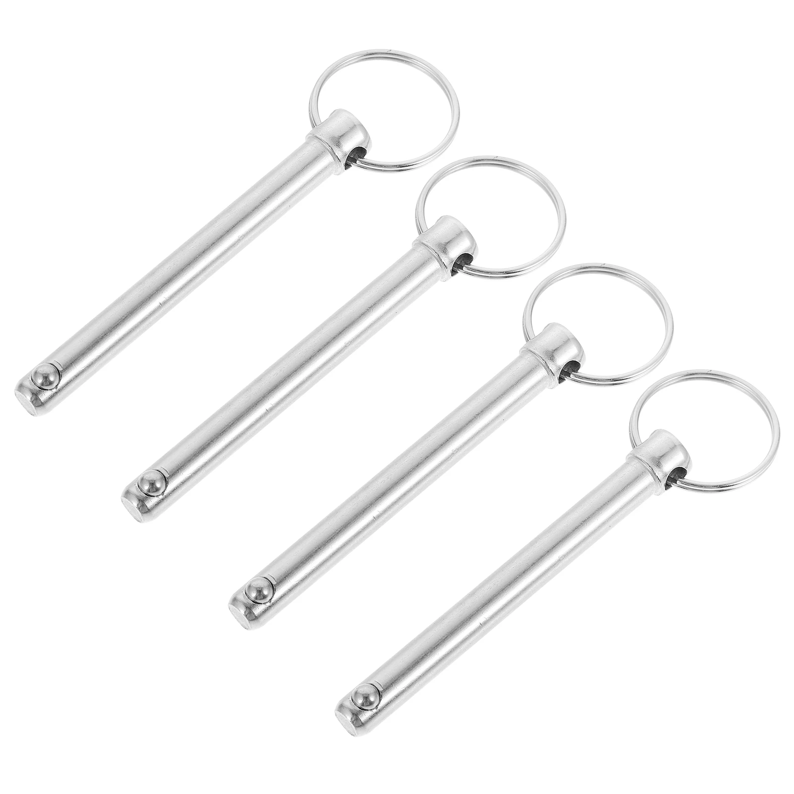 

4pcs Steel Ball Pin with Ring Quick Release Hitch Marine Hardwares Trailer 8x80 Carbon Steel Durable Practical Accessories