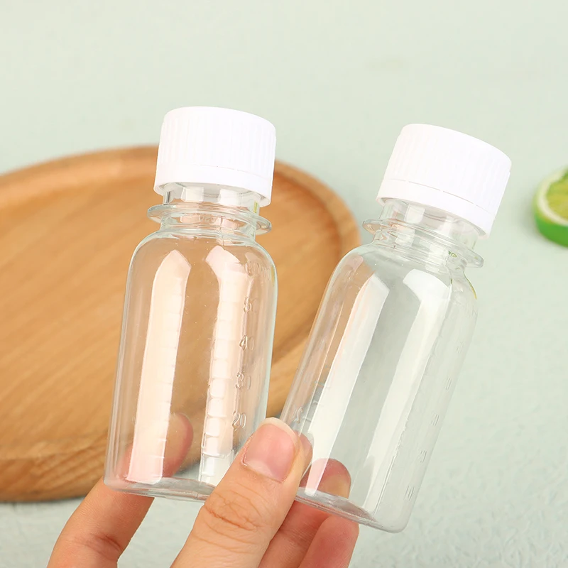 Mini Juice Bottle 60ML Small Plastic Bottle Reusable Liquid Bottle Container Leak Proof With Lid Kitchen Storage Bottle