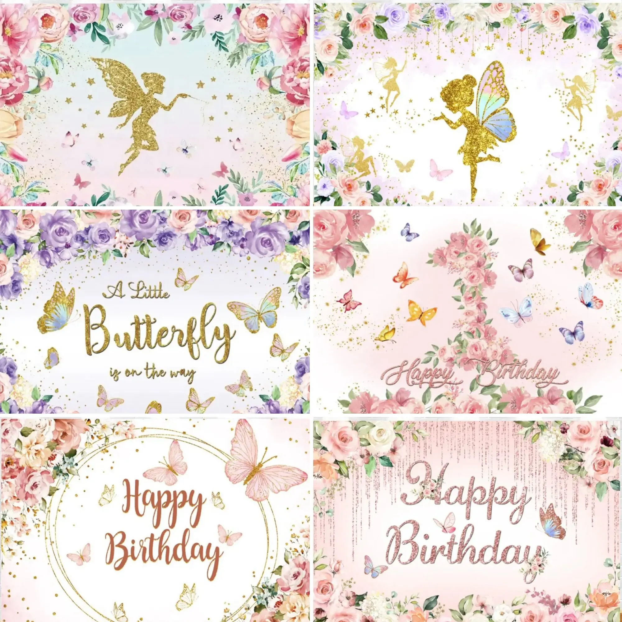 HaloButterfly Fairy Theme Dreamy Butterfly Photography Children Birthday Party Baby Baptism Curtain Decoration  Background Props