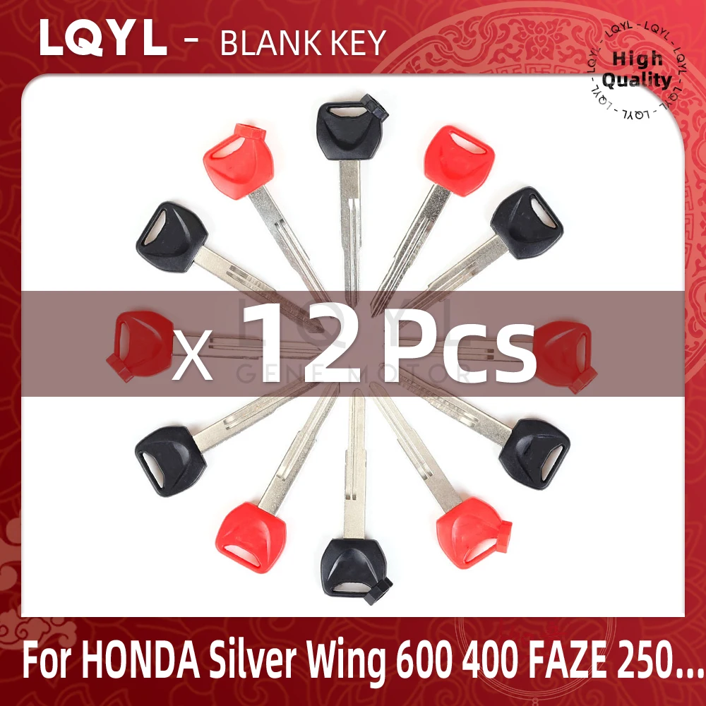 

12Pcs New Blank Key Motorcycle Replace Uncut Keys For HONDA 62mm scooter magnet Anti-theft lock Silver Wing 600 400 FAZE 250 ABS