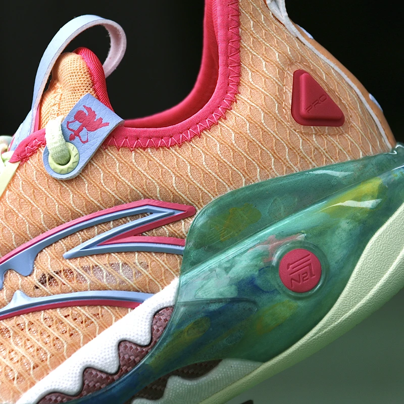 

Tidal Wave 5 pro Men's Low Top Baskeall oes o Absorption Peach Orange NITRO-TECHNOLOGY Eco-Friendly Artificial L...